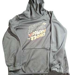 Under Armour Youth Large Black Pullover Hoodie Loose Fit Kangaroo Pocket